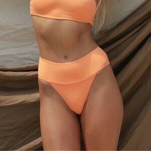 Free People x Toast Swim Signature Banded Waist Bikini Bottom Nectarine XS NWT
